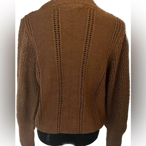 E & M burnt orange knit pom pom sweater size large - Picture 4 of 5